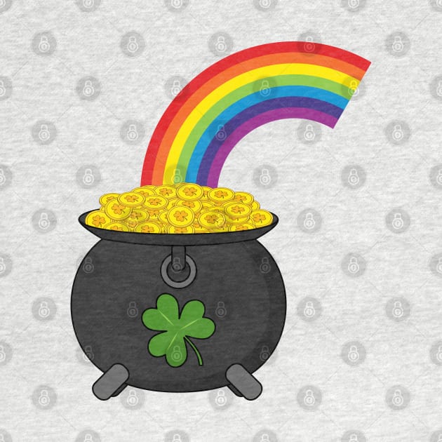 Pot of Gold Rainbow Cartoon by BirdAtWork